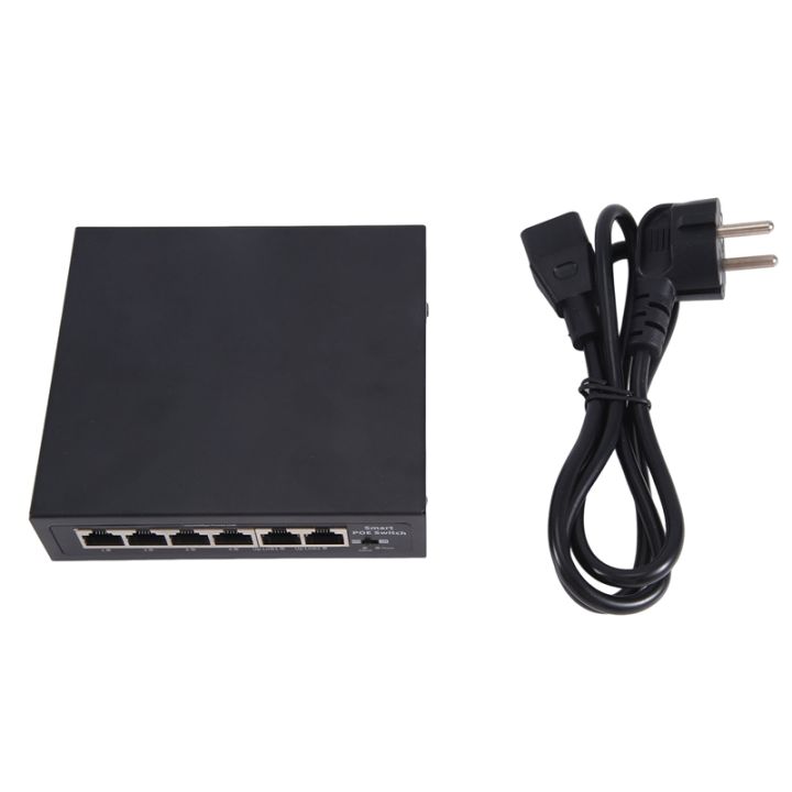 POE Switch 6Port 100Mbps Switch 4 PoE+2 UpLink with Internal Power ...