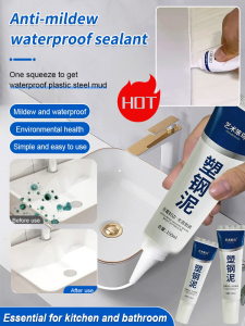 💝Hot Sale💝White Sealant Kitchen Waterproof  Plastic Steel Waterproof Sealant Anti Mold Bathroom Kitchen Caulking Agent For Sink Toilet Bathtub Gap Filling White Specialized Adhesive Putty  Bathroom Kitchen Gap Filling Agent