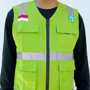 The Best Quality Rompi Sapety First Proyek K3 Model Terbaru 2025 Basic Korean Style Bahan American Drill Premium Tebal / Rompi Sapety Keamanan Proyek Pria Keren Varian Best Seller Merah Biru Oranye Dll Big Size S / M / L / XL / XXL / XXXL