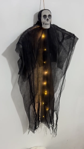 Light Up Skeleton Specters Hanging Ornament Portable Plastic Materials for Halloween Yard Home Decoration