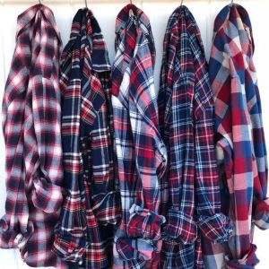 Kemeja Flanel Pria Lengan Panjang Bahan Impor Kualitas Premium Hem Flannel Motif Kotak-Kotak