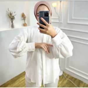 KEMEJA BLOUSE BALON WANITA / KEMEJA BLOUUSE WANITA LENGAN BALON / KEMEJA BLOUSE BALON / BLOUSE KEMEJA CROP LENGAN BALON / KEMEJA BLOUSE BALON VIRAL 2023