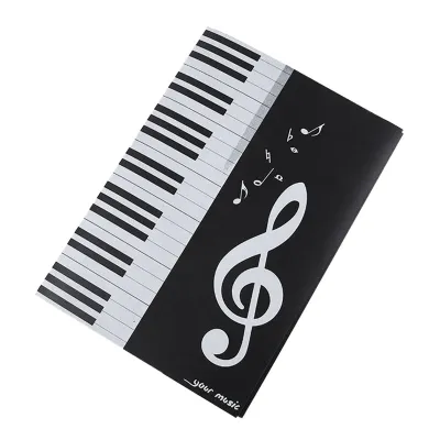1 pcs A4 Music Folder 6 Pockets Expandable 4 Pages Sheet Storage Big Piano Score Folder Clip