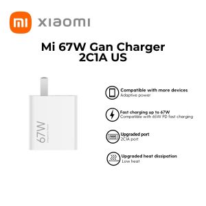 Xiaomi 67W Gan Charger 2C1A US /67W MAX fast charging | GaN technology | Compact and portable