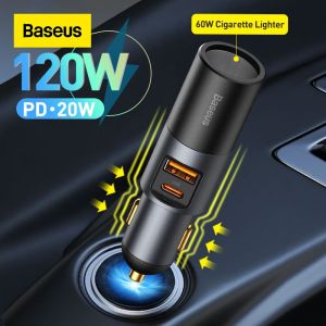 🥇✅SG READY STOCK✅Baseus 120W Car Charger Auto Lighter For 12-24V Car Socket Splitter For IPhone Mobile Phone Charger Adapter