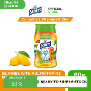 Scotts Multivitamin Gummies Children Supplement with 5 Vitamins for Healthy Development Mango Flavour (1 x 60s)