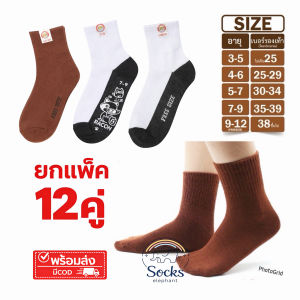 ถุงเท้า 12คู่ 6คู่ ถุงเท้านักเรียน มีกันลื่น student socks ถุงเท้าข้อสั้น พร้อมส่ง