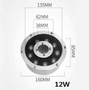 Underwater fountain light RGB circular spotlight RGB garden pool outdoor decorative light IP68 waterproof 9W/12W