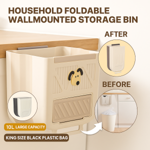 Folding Trash Can Easy to Install Wall-mounted Garbage Bag Eco-friendly Material Suitable for Daily Use