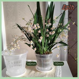 [Epih] 11 14cm Mesh Pot Root Control Transparent Flowerpot For Orchid Flower Breathable Growth Container Garden Plastic Flower Pot