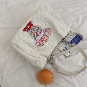 IELGY Tote bag womens large capacity high-end niche canvas bag commuting all-match