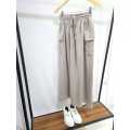 Rok panjang cargo premium korean style / Rok wanita kekinian bahan crinkle airflow jumbo terbaru. 