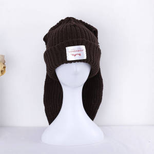 Rabbit long ear cap knit cap warm cap neutral cap beanie long ear hat rabbit hat