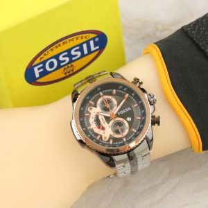 Box Exclusive Jam Tangan FOS Mirror Chrono VA-394NA / Jam Tangan Fashion Pria Tali Rantai Diameter 48cm