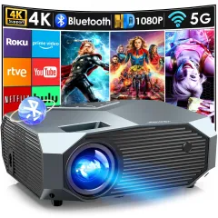 Mini Projector, HISION Bluetooth Projector 1080P Projector 4K Movie Projector  Portable Home TV Projector 8500L Outdoor Video LED Projector Compatible  with TV Stick Laptop Phone Tablet HDMI USB DVD H7 