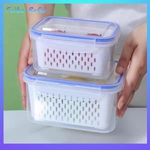 [Feibe Befei] Fruits Vegetables Preservation Box Transparent Double-Layer With Drain Basket Sealed With Cover Kitchen Refrigerator Storage Box