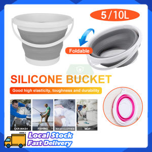 Collapsible Silicone Bucket 5L-10L Plastic Bucket Car Wash Bathroom Kitchen Fishing Water Tank Bucket Outdoor Home Camping Bath Bucket
