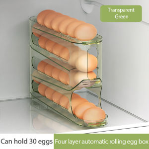 4 Layer Egg Storage Box Food Grade Egg Container Space-saving Large Capacity Automatic Egg Rolling Storage Box