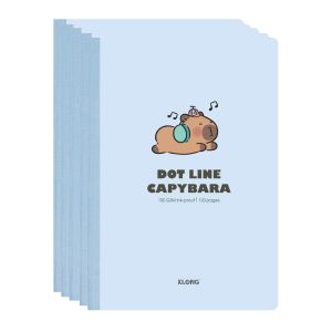 Lốc 5 quyển vở kẻ ngang chấm may dán gáy Capybara 80 trang  B5 Klong 828