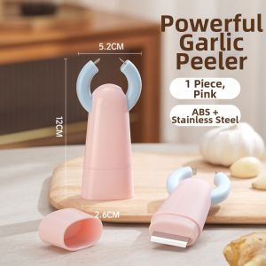 MAKERVY Peeling Function Garlic Peeler Scraping Function Clip Structure Ginger Scraper  2in1 Garlic Peeling Tool Garlic Preparation