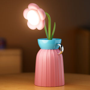 Rechargeable Rose LED Desk Lamp Bendable Dimmable Flower Night Light with Brightness Memory Creative Gift for Women/Wife/Girl