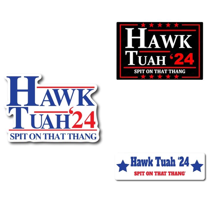 Hawk Tuah Spit On That Thang Funny Meme Bumper Sticker | Viral Meme Decal | Meme Laptop Sticker, Car Decal, Notebooks Graphic | Made In USA (Style I - Foto 3