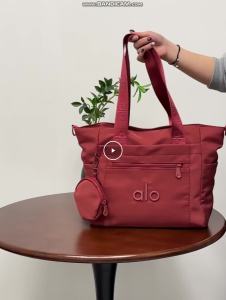 Alo 2‑in‑1 Nylon Tote Bag With Round Coin‑Pouch Multi‑Pocket Women Commuter Shoulder Handbag