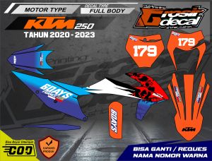 Sticker Decal Stiker Striping KTM 150 /250 2020 - 2023 Full Body Fullset Bebas Reques Dekal Setiker KTM 250 2020 - 2023 Full Body