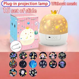 LED Rotating Projector Starry Sky Night Lamp Dynamic Ultra Clear Bedroom Bedside Night Light Multi-color Remote Control Room Decoration Star Aurora Projection Lamp Wedding Decoration