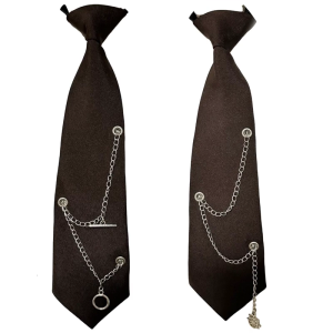 Phụ nữ của sinh viên Trường Học Dây đeo điều chỉnh được Pre tied Cà Vạt Vintage Punk Dây chuyền kim loại trang trí cà vạt khăn choàng cổ