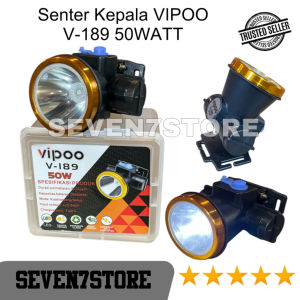 Senter Kepala VIPOO V-189 50 Watt Terang Headlamp LED Tahan 12 Jam
