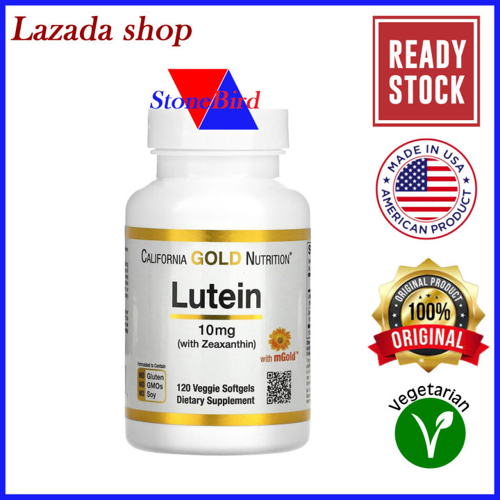 Lutein with Zeaxanthin, 10 mg, 120 Veggie Softgels, California Gold ...