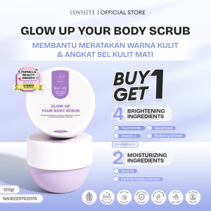 BUY 1 GET 1 ISWHITE Double Glow Up Your Body Scrub Package | Teknologi Microscrub Pertama di Indonesia | Terampuh Angkat Sel Kulit Mati | Halal BPOM