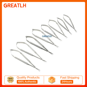 GREATLH Curved/Straight Head Micro Castroviejo Cornea Scissors Hand Tool Stainless Steel Instrument Ophthalmic
