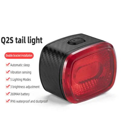 ROCKBROS Cycling Taillight Bicycle Smart Auto Brake Sensing Light IPx6 Waterproof LED Charging Bike Rear Light