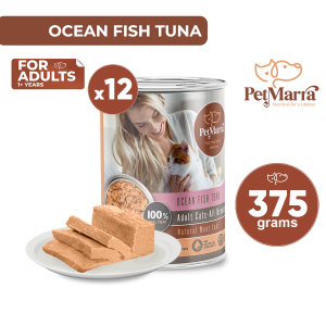 PetMarra Adult Cat Wet Food Can Natural Meat Loaf Ocean Fish Tuna 375g BUNDLE OF 12 cats meatloaf pet foods all breeds