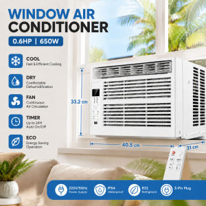 SHANBEN 1.5HP Inverter Window Air Conditioner Tuya App Control Auto Swing ECO Timer IPX4 Waterproof Window Aircon