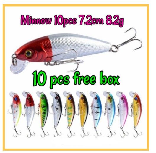 10 Pcs Multicolored Pencil Sinking Minnow Lure Useful Minnow Lures