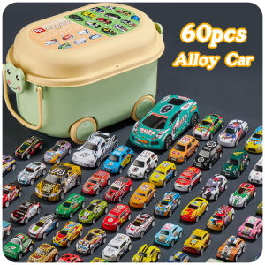 【SG Stock】60pcs Alloy Toys Car Pull-back Car with Toy Storage Bucket Kids Racing Toys Car Boys Birthday Gifts