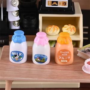 QUANSEN 10 PCS Dollhouse Japanese Milk Bottle Miniatures Model Convenience Store Accessories Of Doll House Kids Pretend Play Toys Gifts
