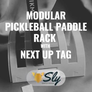 Modular Pickleball Paddle Rack with Next Up Tag | Portable Paddle Holder Organizer