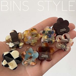 INAPO Simple Sweet Acetate Printing Child Hairpin Geometric Women Hair Accessories Flower Hair Catch Clip Flower Hairpin Korean Style Barrette