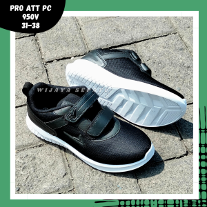 WIJAYA- Sepatu Sekolah PRO ATT PC 950V 31-38 /Sepatu Perekat /Sepatu Sekolah Hitam /Sepatu Sneakers Anak /Sepatu Keren /Sepatu Olahraga