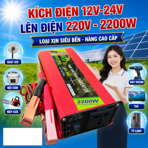 Biến Tần Kích Điện 24V Lên 220V 2200W Sin Chuẩn – Hàng Nhật Cao Cấp