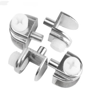 20pcs Glass Shelf Brackets 5-9mm Adjustable Zinc Alloy Glass Shelf Clamp Pegs Support Clip Shaft Mount