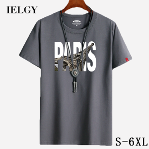 IELGY 【S-6XL】short-sleeved T-shirt mens summer new round neck cotton loose large size shirt