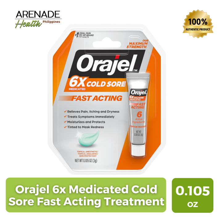 Orajel 6x Medicated Cold Sore Fast Acting Treatment 0.105 oz / 3g Lazada PH