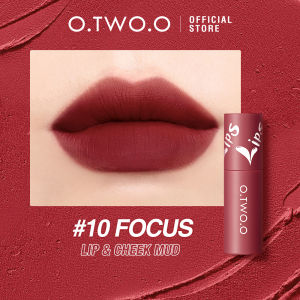 O.TWO.O Velvet Matte Liptint Lip & Cheek Mud Dual-use Lip Clay High Pigmented Long Lasting Not Dry Concealing Lip Lines Liquid Lipstick 2 In 1 Velvet Matte Lipstik Tahan Lama Makeup Bibir Lip Cheek