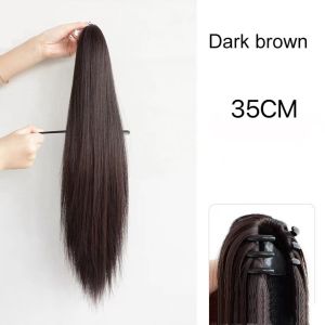 [COD/READY] 35cm/45cm/55cm/65cm Long Straight Ponytail Claw Clip in Hairpieces Wig Womens Fake Hair Extensions Long Straight Wig Natural Women Hair Wig Claw Clip Ponytail Hair Extensions Fashion Wig Hairpiece