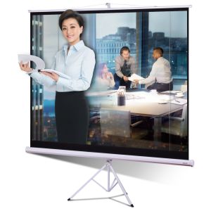 TMallจอโปรเจคเตอร์ 100 นิ้ว 16:9 พร้อม ขาตั้ง 3 ขา จอแขวนมือดึง จอ โปรเจคเตอร์ จอรับภาพโปรเจคเตอร์ พกพา ภาพสด คมชัด จอรับภาพ แบบตั้งพื้น Tripod Pro